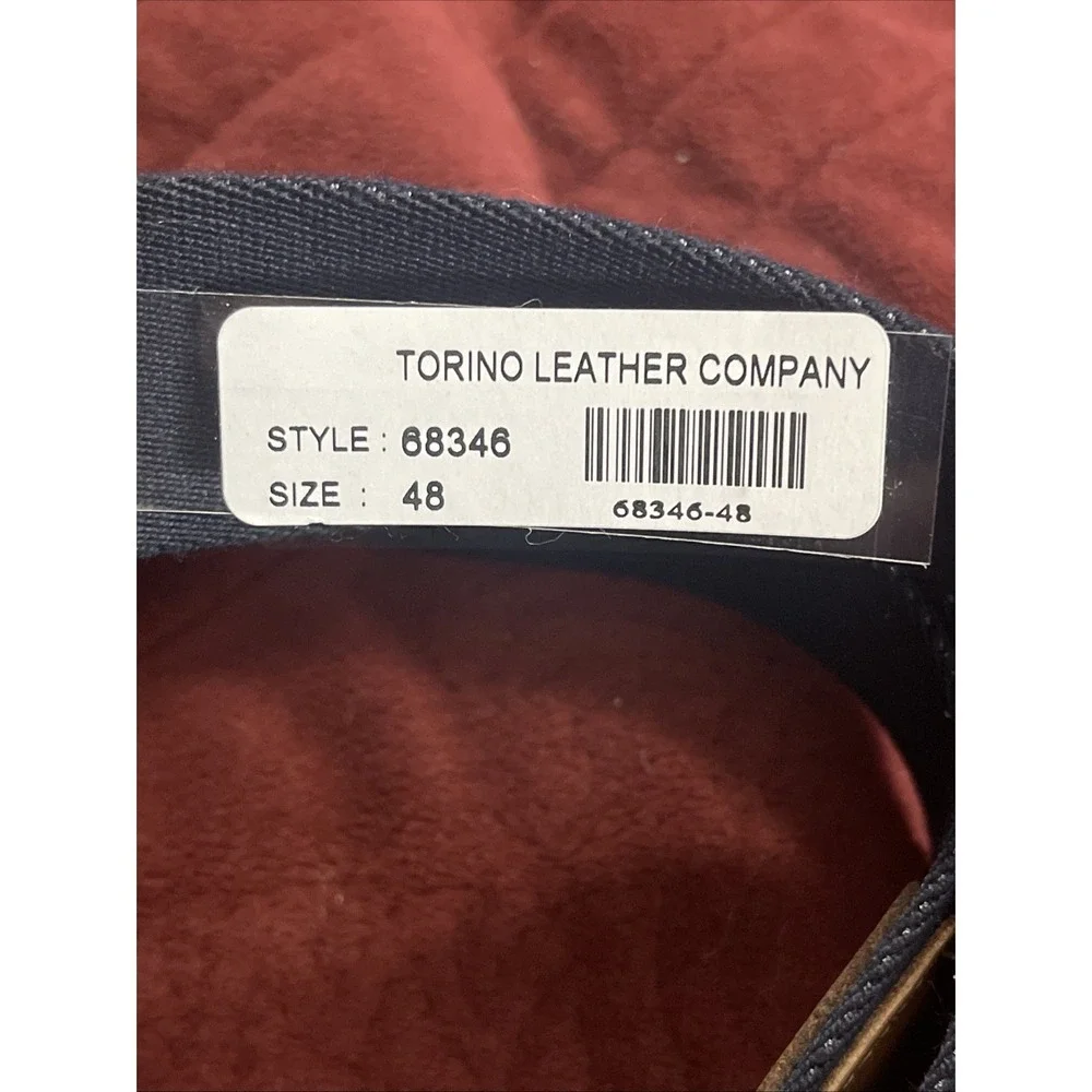 NWT‎ Torino Men's Sz 48 european ribbed striped surcingle belt navy/red Golf Dad